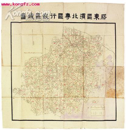 民国手绘胶东区域地图图片