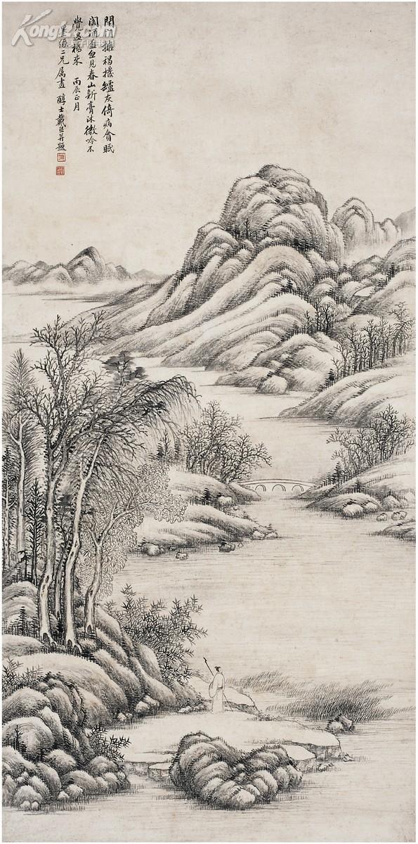 戴熙(1801～1860)雨后微吟图